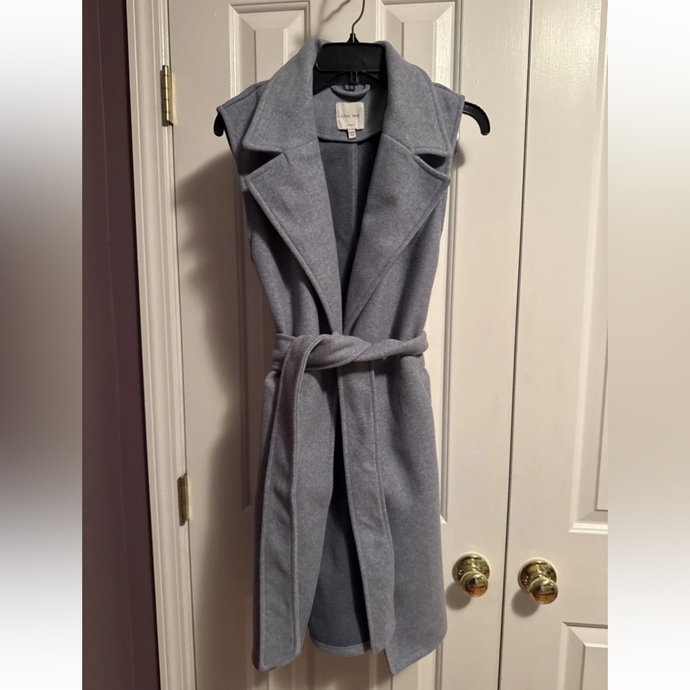 Chic Sleeveless Blue Belted Dress